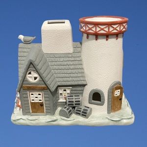 Partylite Stoney Harbor Lighthouse Ceramic Tealight Candle Holder